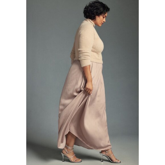 ANTHROPOLOGIE The Thea Long-Sleeve Eyelash Twofer Sweater Dress Neutral Pattern - Picture 12 of 13